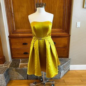Bari Jay Mustard Strapless Midi Dress Size 12 NWT